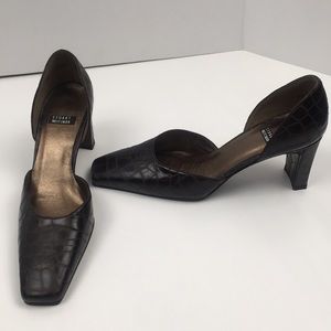 Stuart Weitzman Chocolate Brown Square Toe  Heel